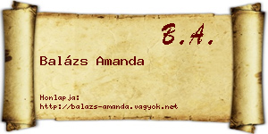 Balázs Amanda névjegykártya