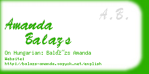 amanda balazs business card